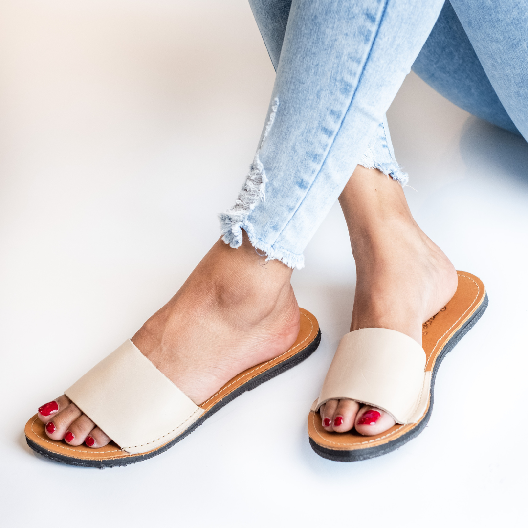 The Linda Leather Slide Sandal