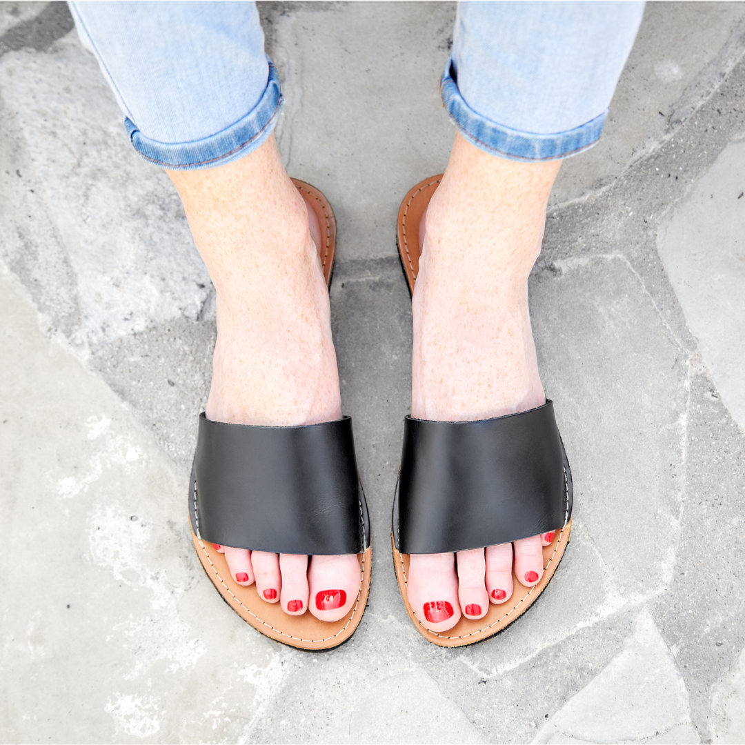 The Linda Leather Slide Sandal