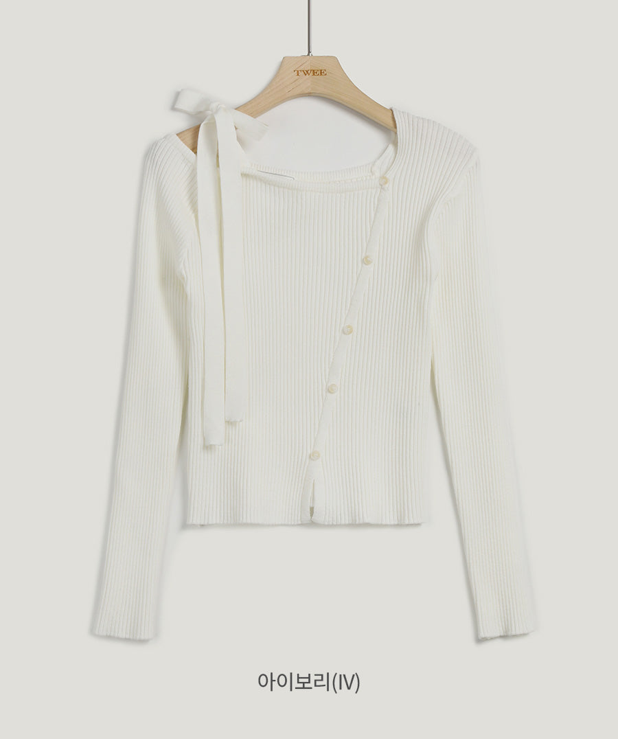 Late One-Shoulder Strap Asymmetrical Knit Chikkuz n/a.