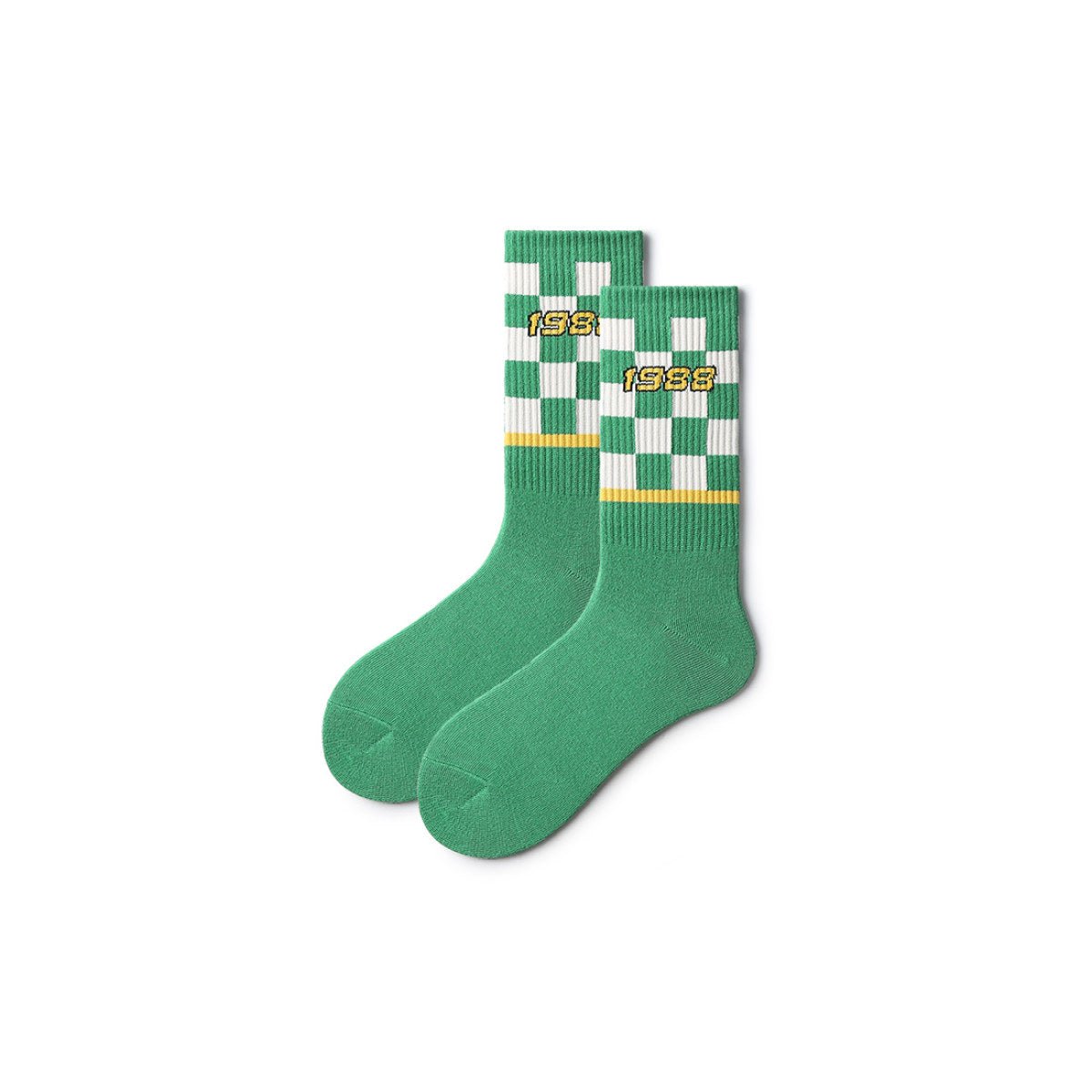 Checkboard 1988 All-season Unisex Crew Socks-0