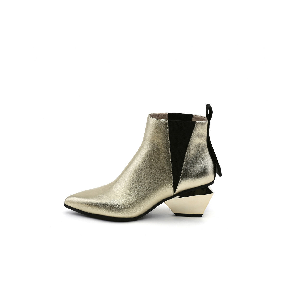 Futuristic Paneled Ankle Boots-5