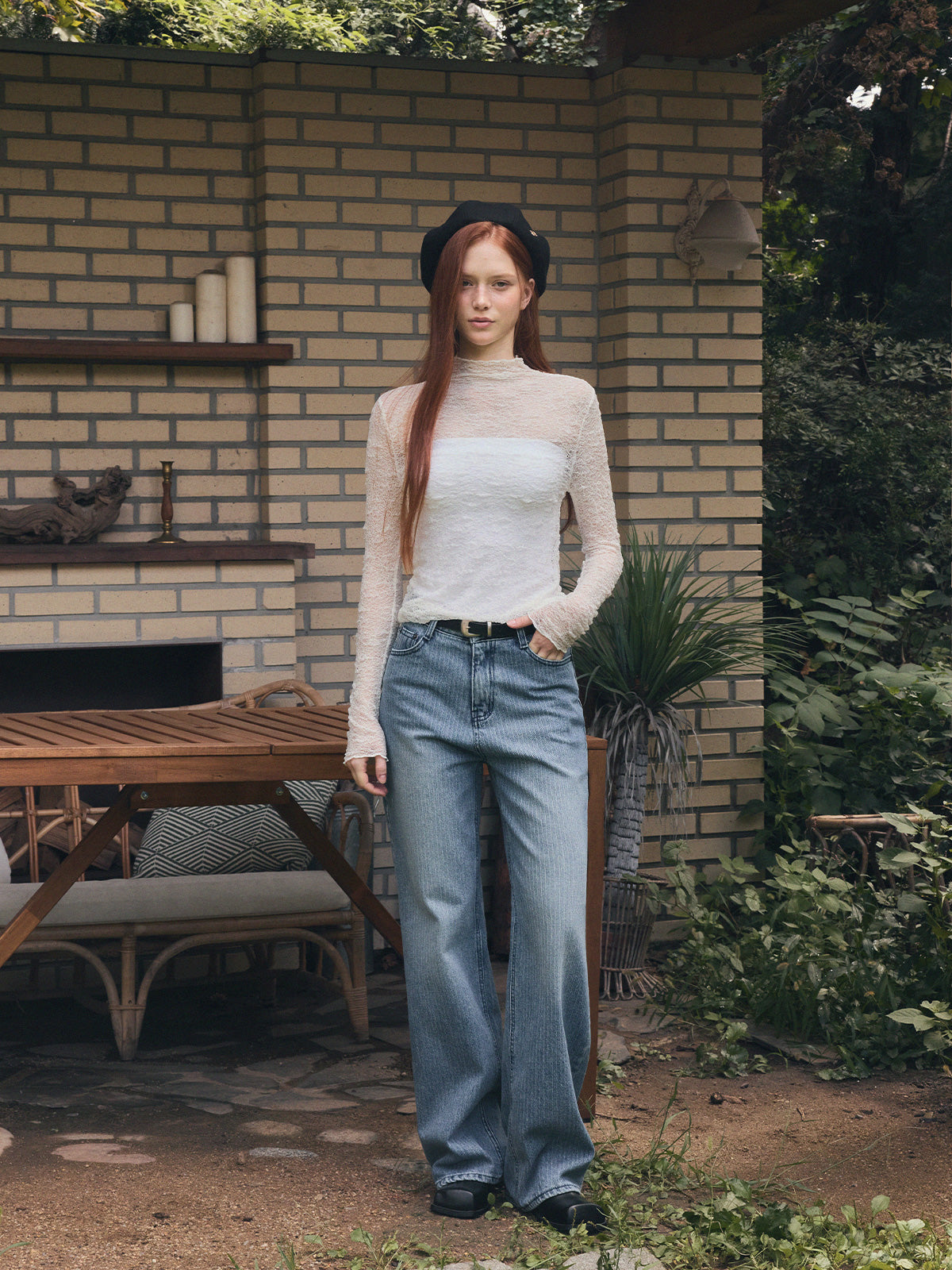 Wooden Sheer Wrinkle Long-Sleeve T-Shirt  Chikkuz  n/a.