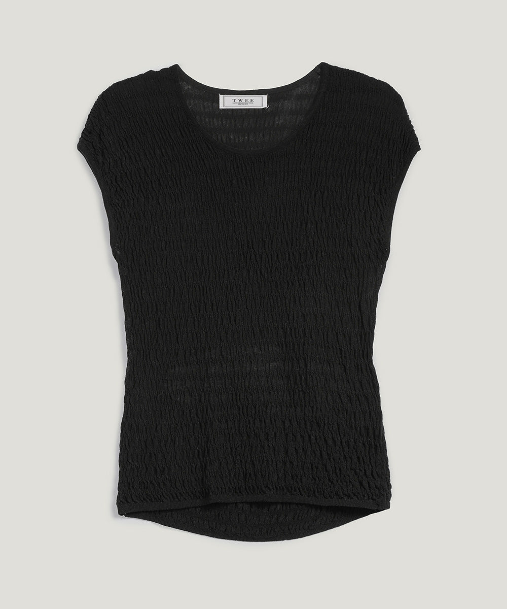 Morini Back-Slit Pleated T-Shirt  Chikkuz  n/a.