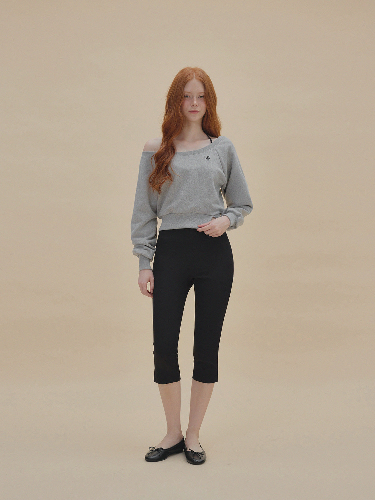 Embroidered One-Shoulder Long Sleeve Sweatshirt  Chikkuz  n/a.
