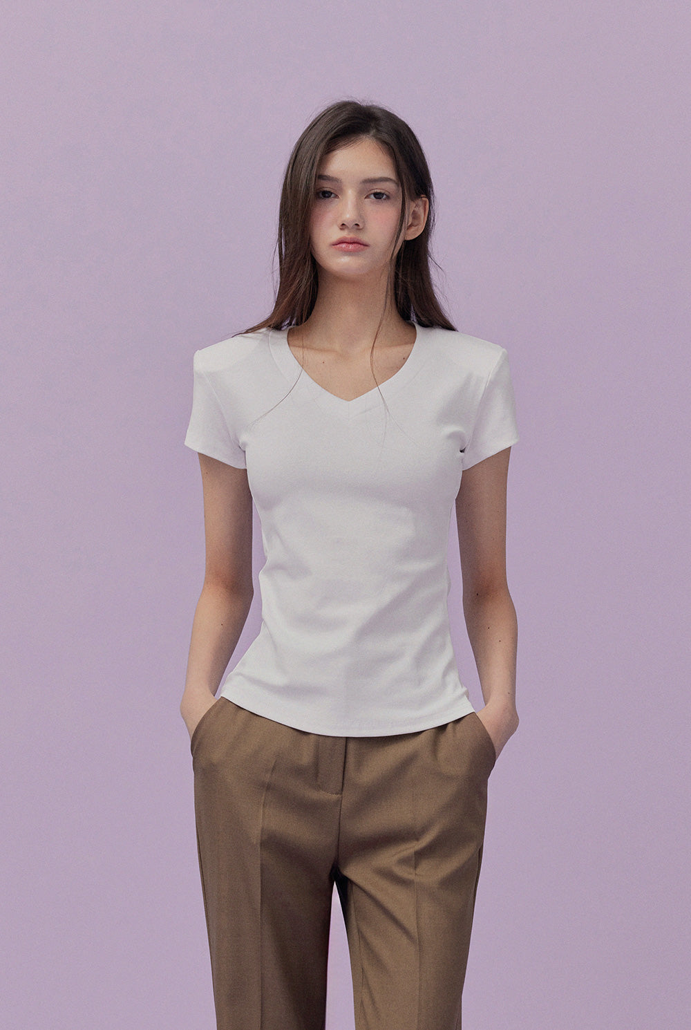 Pad V-Neck Short Sleeve T-Shirt  Chikkuz  n/a.