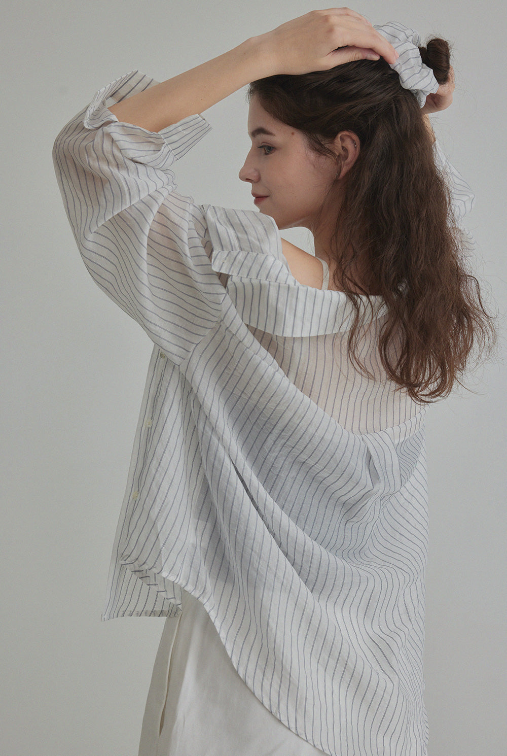 Benrit Oversized Stripe Shirt (with Scrunchie Set)  Chikkuz  n/a.
