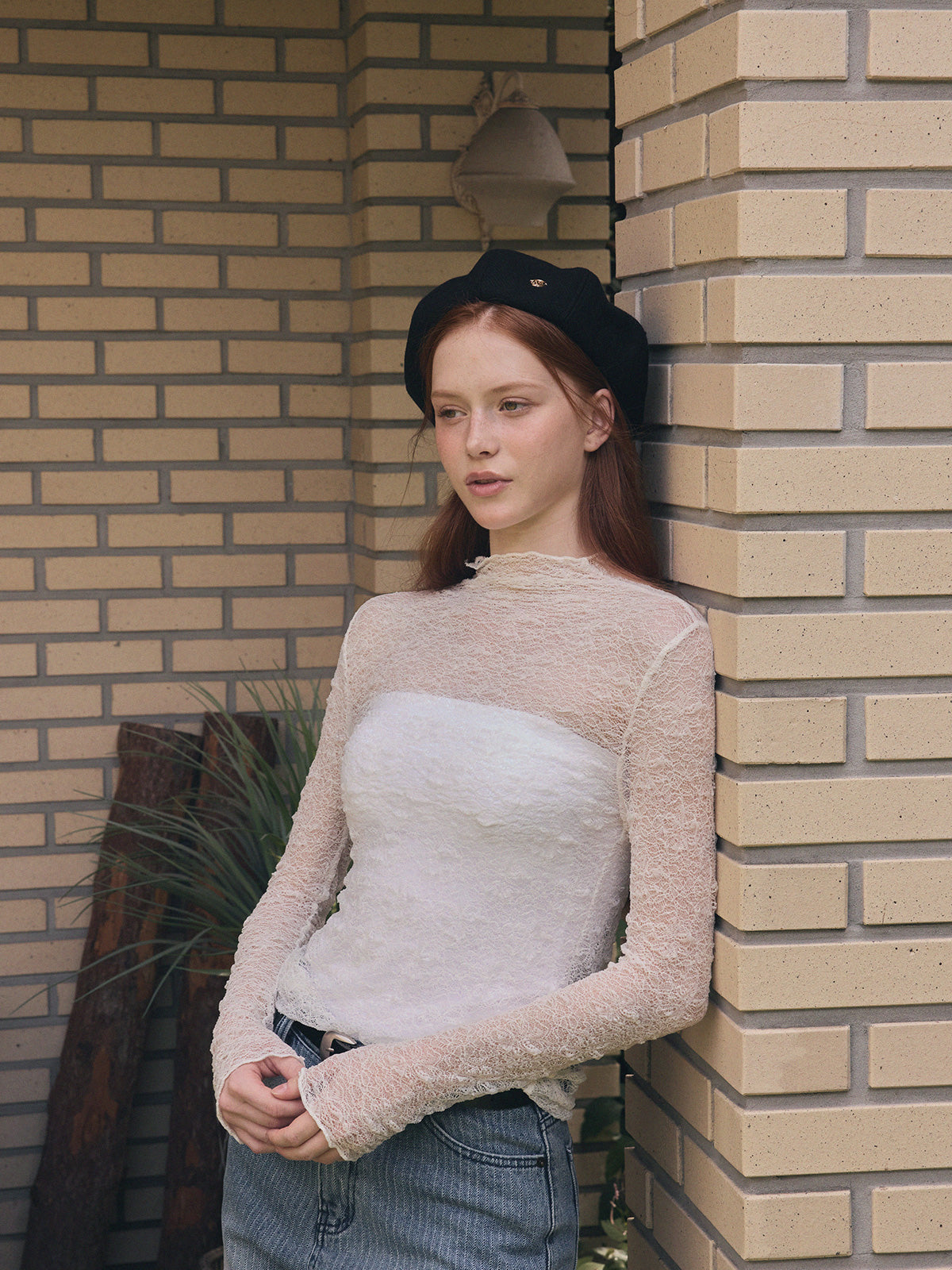 Wooden Sheer Wrinkle Long-Sleeve T-Shirt  Chikkuz  n/a.