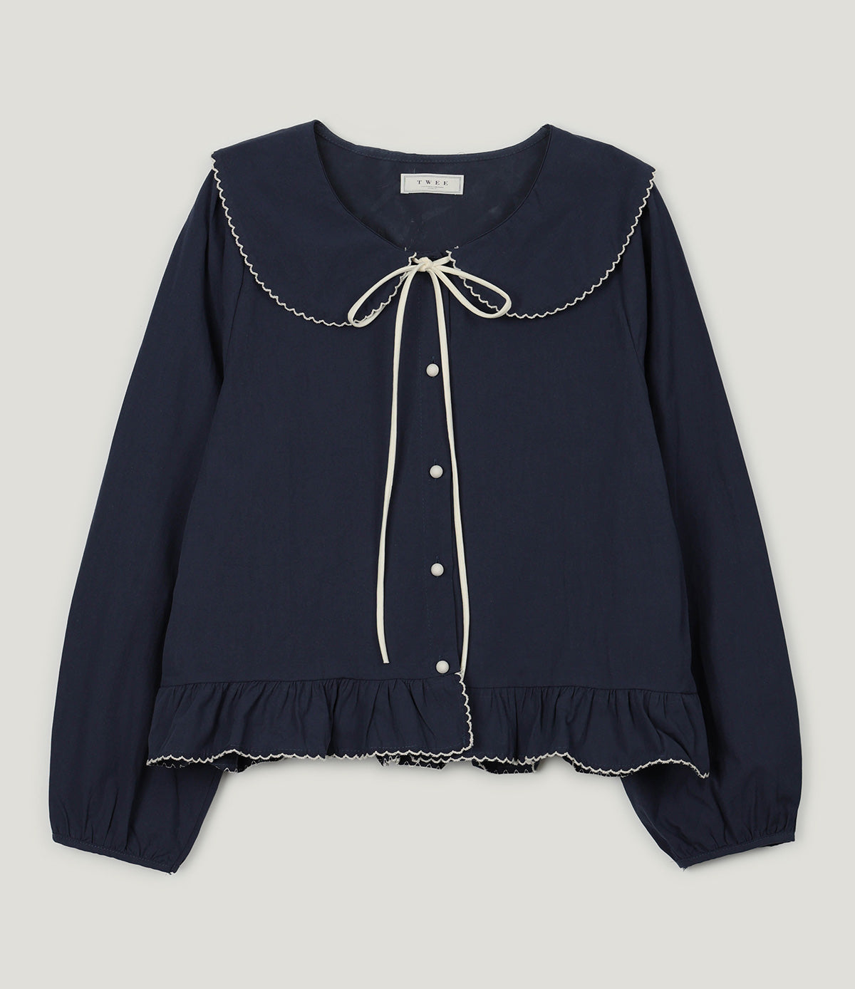 Older Sailor-Collar Frill Long-Sleeve Blouse  Chikkuz  n/a.