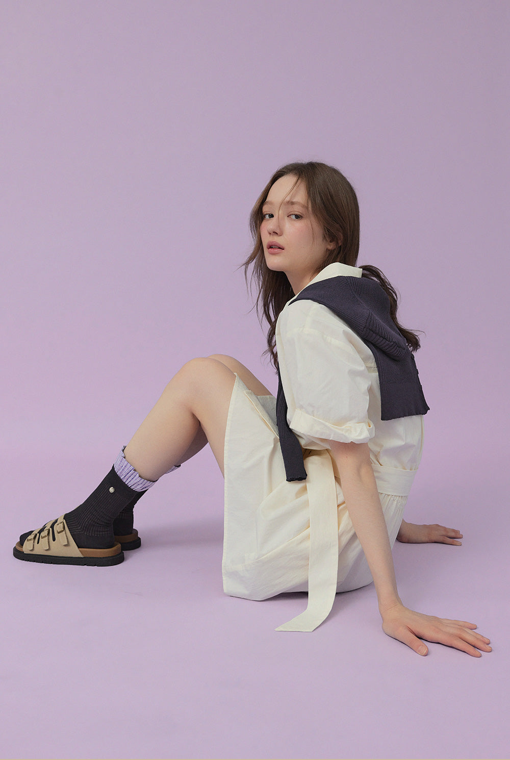 Lovin Roll-Up Shirt Dress (Belt Set)  Chikkuz  n/a.