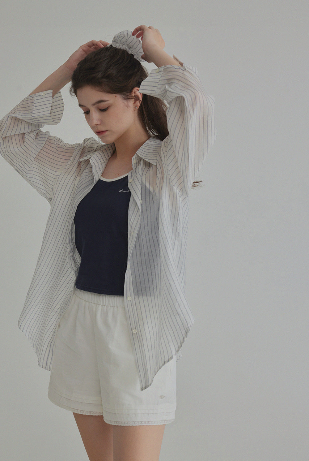 Benrit Oversized Stripe Shirt (with Scrunchie Set)  Chikkuz  n/a.