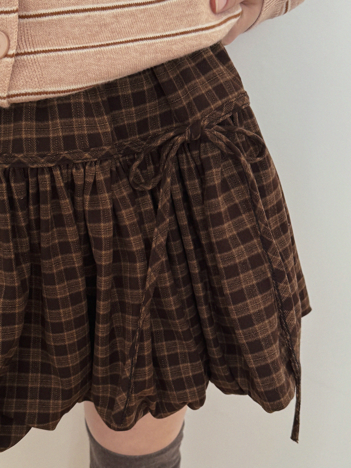 Check Balloon Mini Skirt  Chikkuz  n/a.