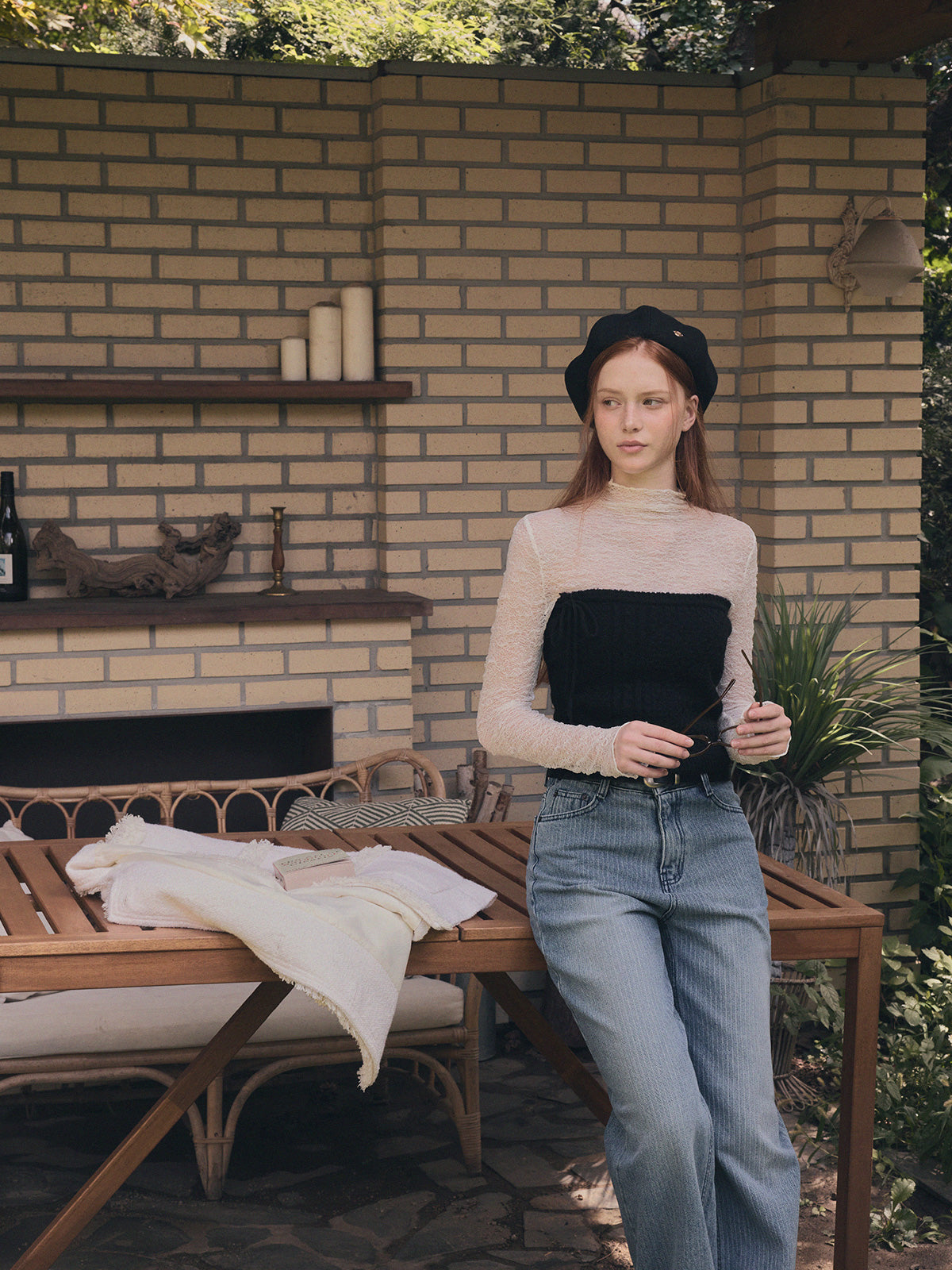 Wooden Sheer Wrinkle Long-Sleeve T-Shirt  Chikkuz  n/a.