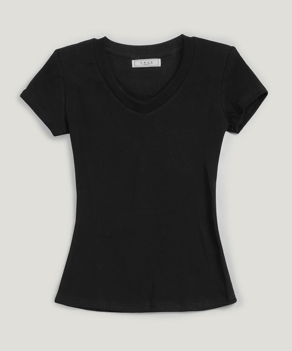 Pad V-Neck Short Sleeve T-Shirt  Chikkuz  n/a.