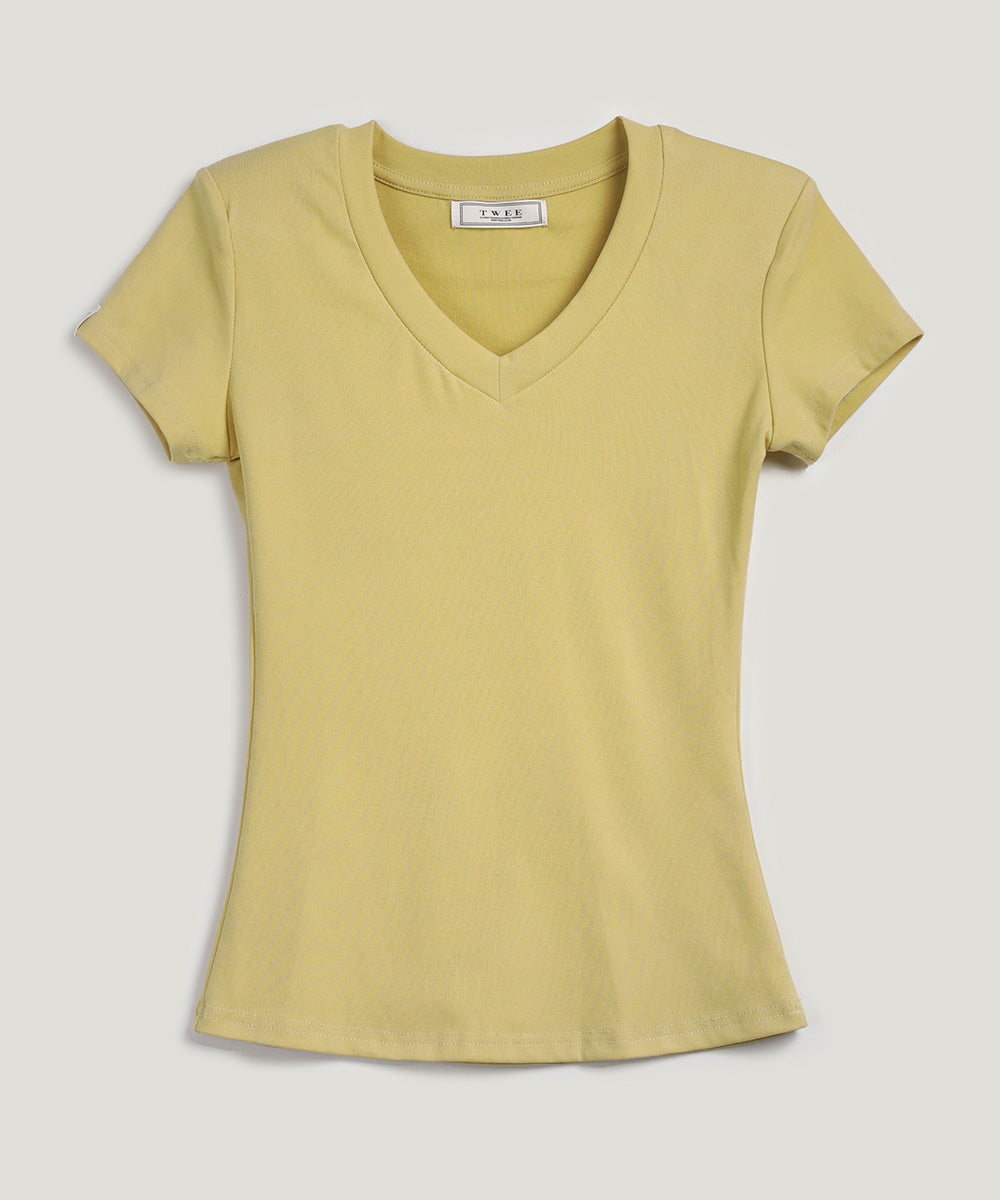 Pad V-Neck Short Sleeve T-Shirt  Chikkuz  n/a.