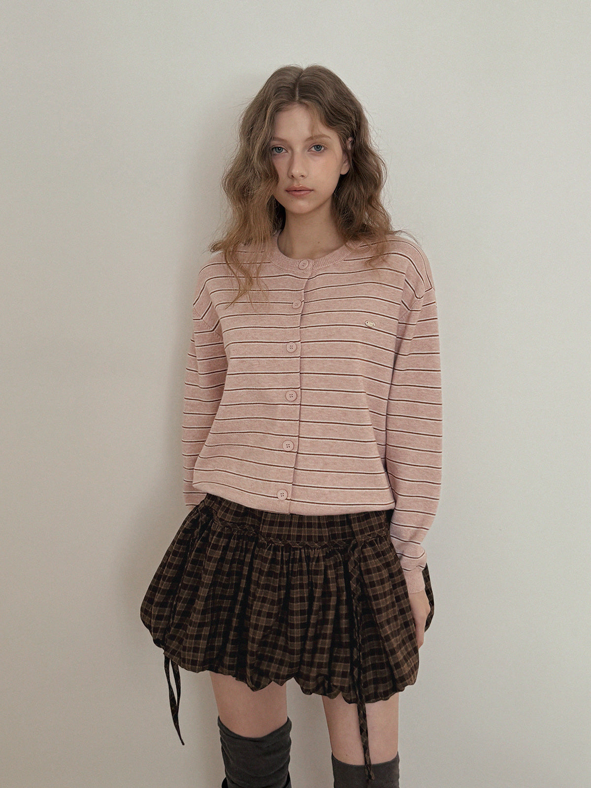 Check Balloon Mini Skirt  Chikkuz  n/a.